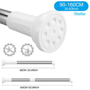 50-260CM Adjustable Curtain Rod No Drilling Telescopic Shower Curtain Pole for Balcony Bathroom Wardrobe Rod Clothes Drying Rack