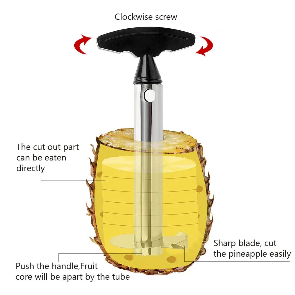 HILIFE Core Peel Slicer Fruit Vegetable Knife Stainless Steel Gadget Kitchen Accessories Pineapple Peeler Spiralizer Cutter - You Offer