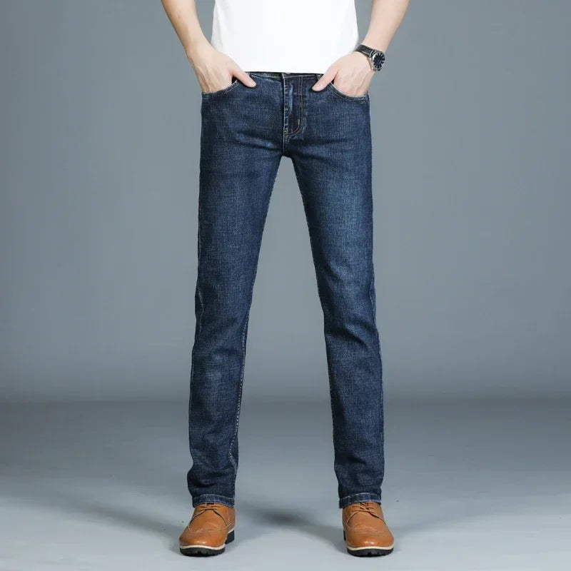 Mens High Quality Jeans Fashion Straight Denim Pants Men Classic Casual Jeans Male Plus Size Denim Trousers Ripped Jeans 28-40 - You Offer