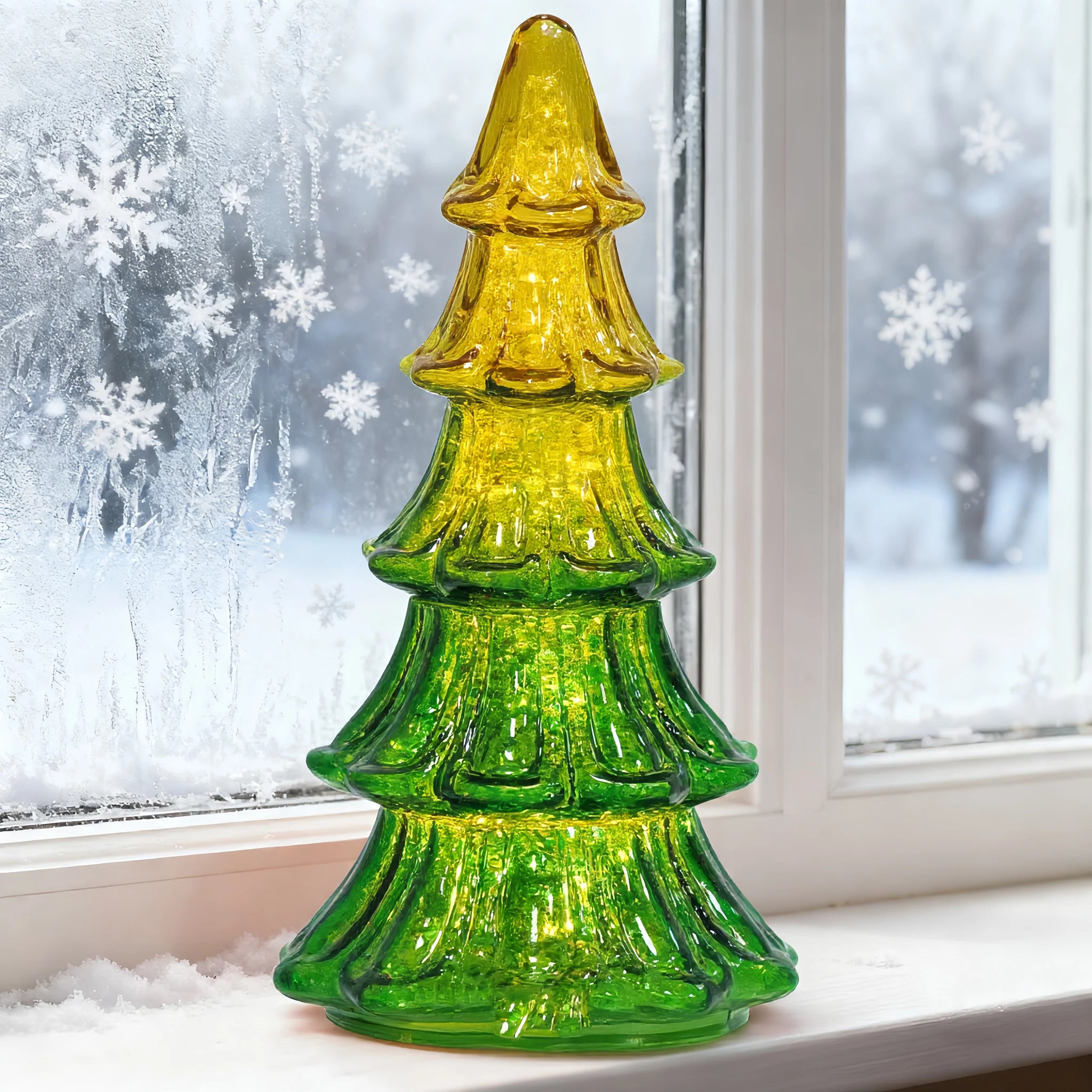 Pretty Christmas Tree Crystal Glass Christmas Tree Ornaments for Table Top Centerpiece Mantel Window 2026 Christmas Gifts