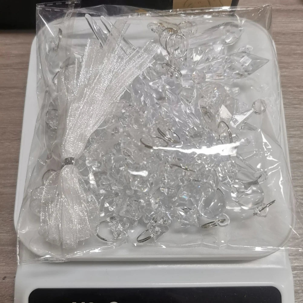Crystal Clear Snowflake Acrylic Ice Pendants Christmas Tree Hanging Ornaments Icicle Water Drop Decoration For Xmas Party Decor