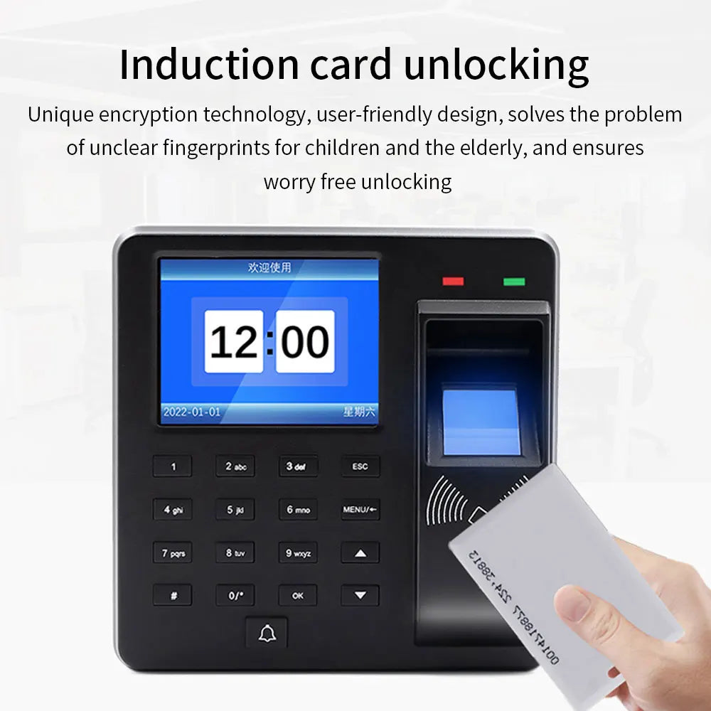 125Khz RFID Biometric Fingerprint Time Attendance Clock Recorder Employe Recognition Check in Time Recording Door Access Control