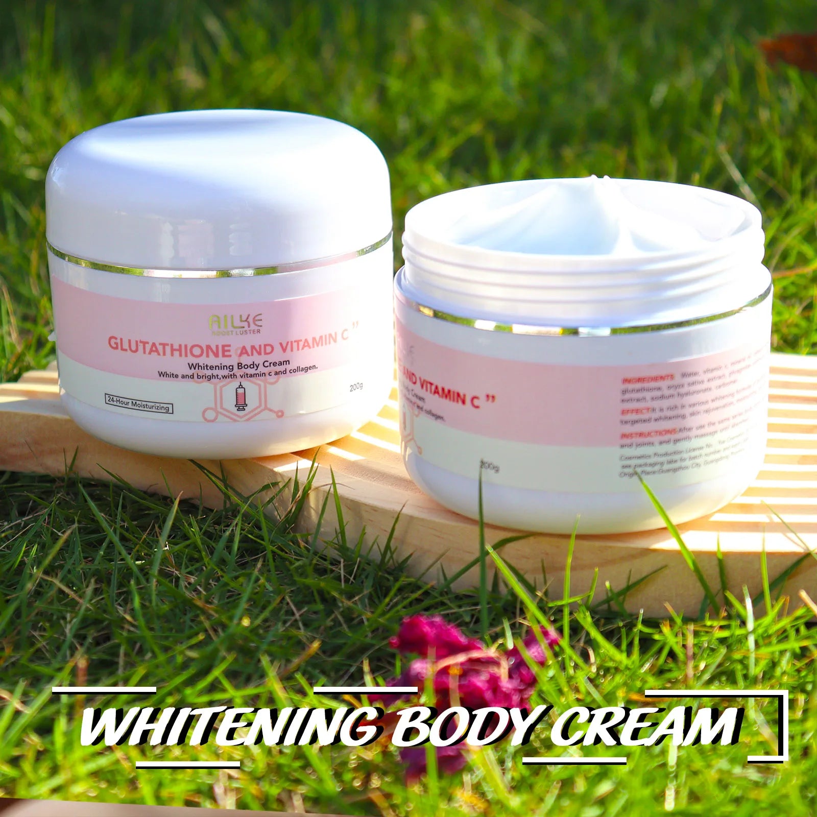 AILKE Whitening Remove Black Spots Facial Skin Care Lotion Moisturizing Cream Body Glutathion Vitamin C Black Skin Face New Set