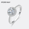 PERFANY Moissanite Ring For Women S925 Pure Silver Plated 18K White Gold Round Diamond Proposal Wedding High-end Jewelry - You Offer