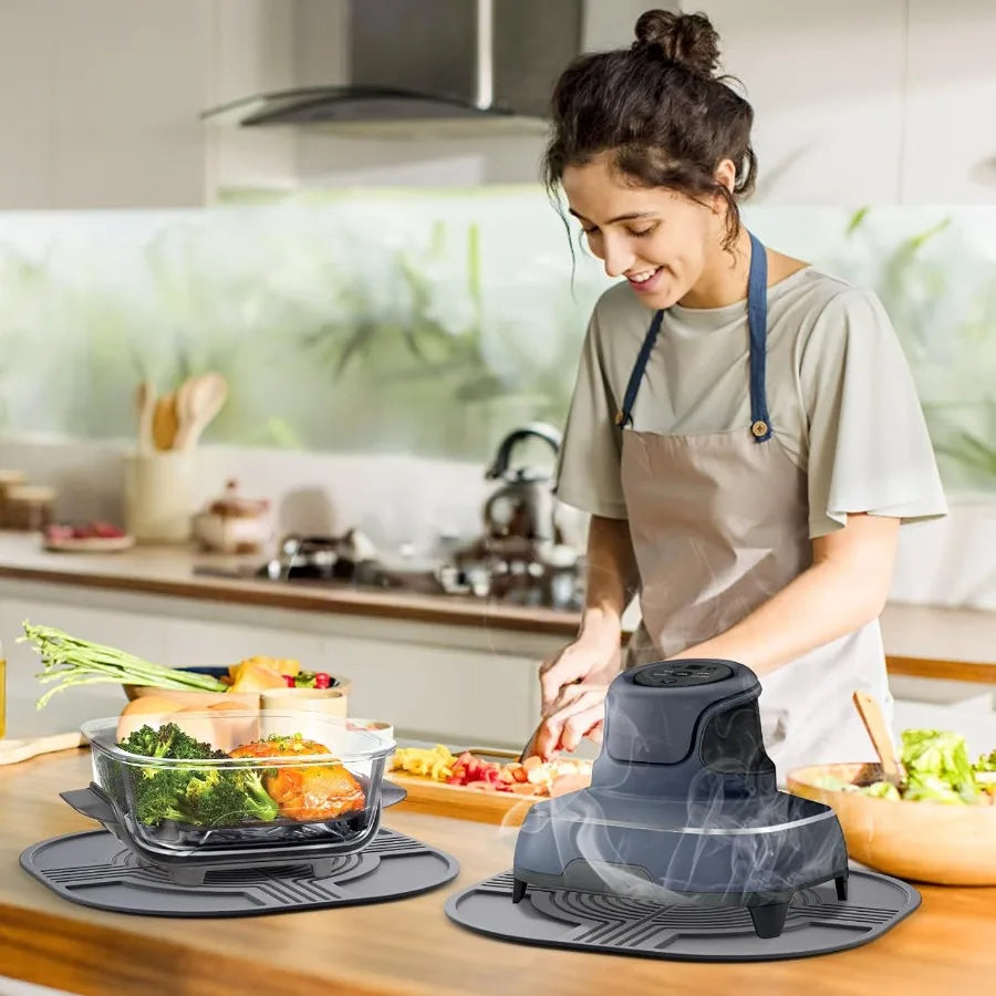 Silicone Air Fryer Trivets for Ninja Crispi Accessory Hot MatPortable Glass Air Fryer Cooking System Holder HeatResistant NonSl