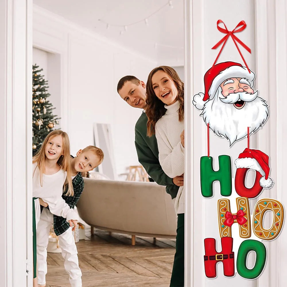 Christmas Decoration Door Hanger New Year Party Santa Claus Snowman Pendants Xmas Tree Hanging Oranment Home Christmas Decor