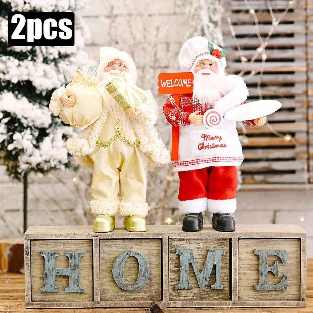 1~4PCS 2025 Christmas Decoration for Home Santa Claus Doll 30cm Navidad Party Decor Xmas Ornaments New Year Gift