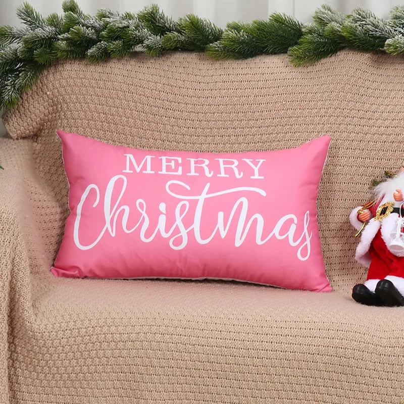 Christmas Lumbar Pillow Christmas Decoration for Home 2025 Pendant Xmas Lumbar Pillow Cover Ornament Navidad Natal New Year Gift