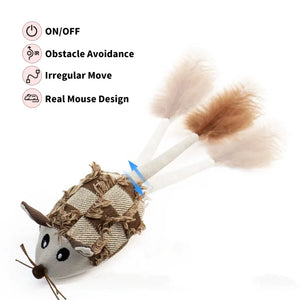 Electric Interactive Mouse Cat Toys Funny Plush Toy Smart Pet Interactive Movement Toys Fast Moving Pet Cat Accessories