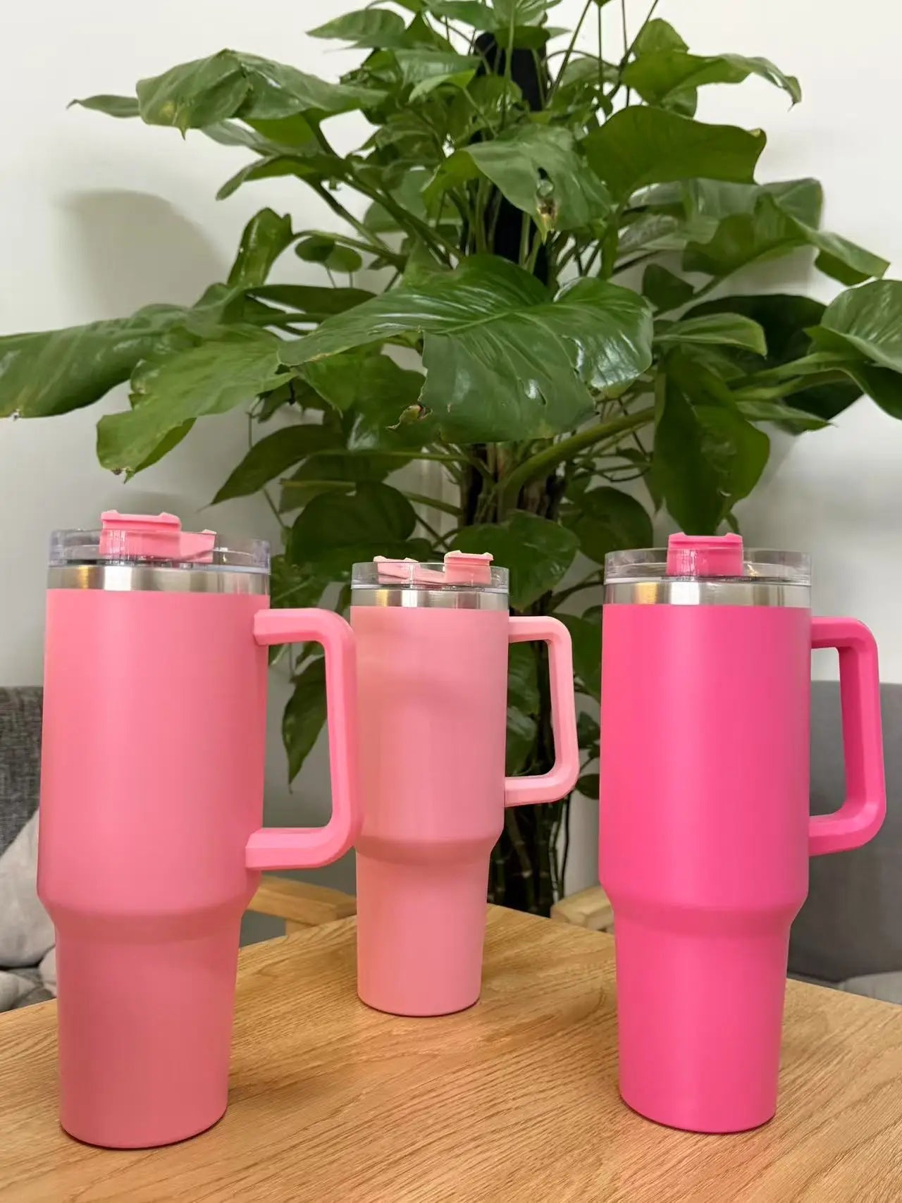 40oz stainless steel insulated water bottle, large capacity drinking cup with handle, car straw cup - You Offer