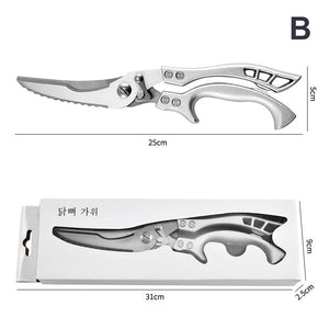 Multifunctional Stainless Steel Scissors BBQ Tongs Kitchen Tool Food Tongs Chicken Bone Tongs Outdoor Camping Utility Knife