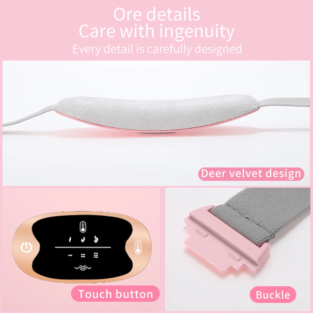 Electric Period Cramp Massager Vibrating Heating Belt for Menstrual Waist Stomach Abdominal Warm Palace Belt - You Offer
