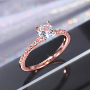 6mm Round Cut CZ Solitaire Engagement Wedding Ring for Women Girl Size 5-11 - You Offer