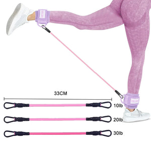 LOOGDEEL Resistance Bands Set Ankle Straps Adjustable Foot Support Padded Cuff Ankle Weight Leg Training Brace Yoga Sport Tool