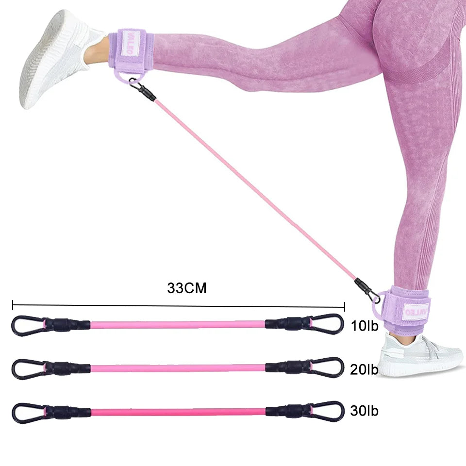 LOOGDEEL Resistance Bands Set Ankle Straps Adjustable Foot Support Padded Cuff Ankle Weight Leg Training Brace Yoga Sport Tool