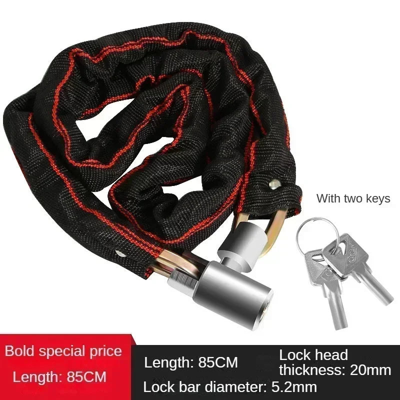 Bicycle Lock Extra Long Thickened Anti-Theft Chain Lock Bicycles Electric Vehicles Password Protection Mountain Bike Lock Lock - You Offer