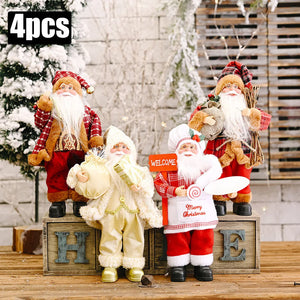 1~4PCS 2025 Christmas Decoration for Home Santa Claus Doll 30cm Navidad Party Decor Xmas Ornaments New Year Gift