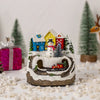 Christmas House Village Electric Music Box Glowing Christmas Snow Village Santa Claus House Miniature Ornaments Xmas Decor