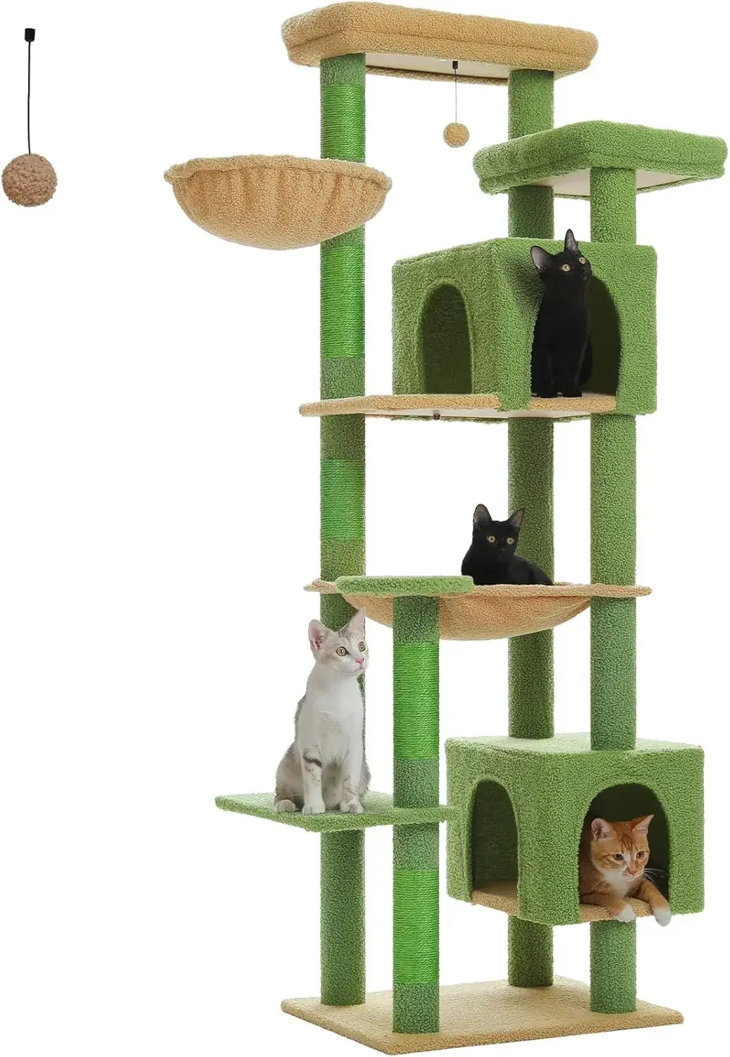 69-Inch Gothic Cat Tree for Indoor Large Cats With Super Large Hammock, Tall Climbing Tower, Scratching Posts