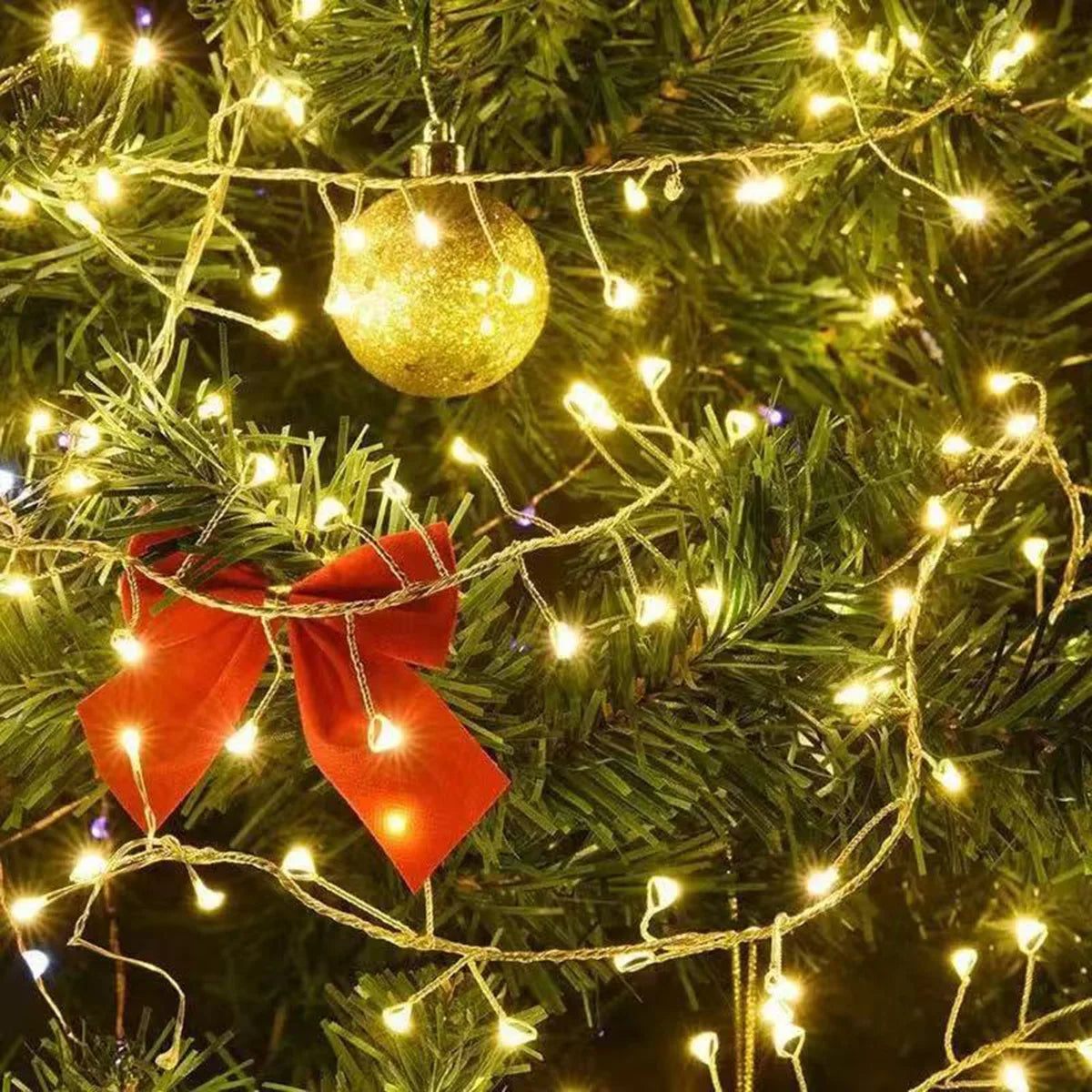 6M-50M LED Silver Wire String Fairy Cluster Lights Christmas Tree Light Outdoor Garland New Year Street Home Party Wedding Decor
