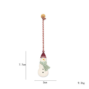 Nordic Christmas Hanging Decoration Cartoon Soldiers Angel DIY Drop Ornaments Double-sides Iron Art Xmas Tree Ornament