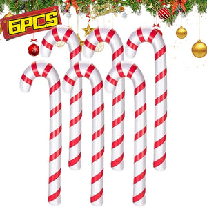 1/10PCS Inflatable Christmas Candy Cane Xmas Candy Cane Balloons Xmas Tree Hanging Ornament New Year Party Decor Christmas Gift