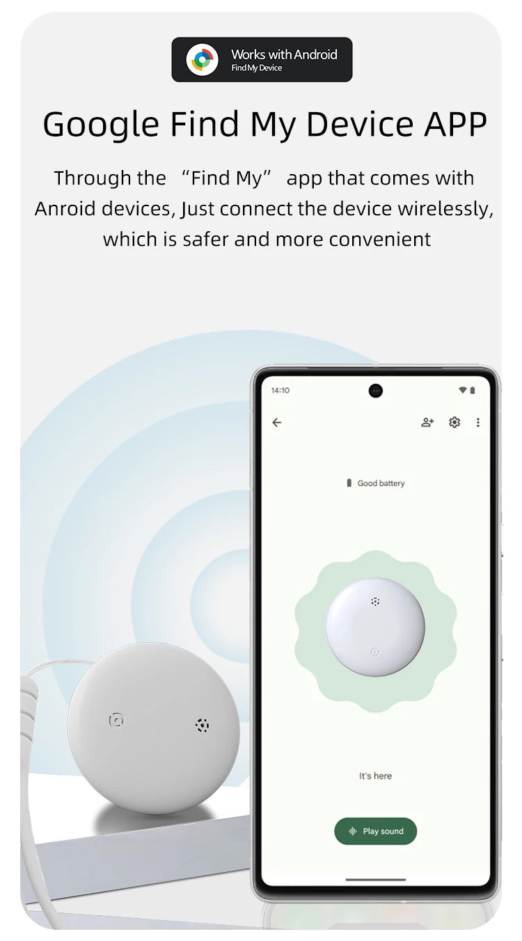 Android AirTag with Magnet Holder Compatible with Google Find My, Waterproof Shockproof Smart Tracker with Protective Cover