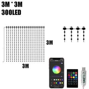 RGBIC Curtain Light String USB Plug Remote Control LED Curtain Light APP Bluetooth Control String Lights for Room Decorations