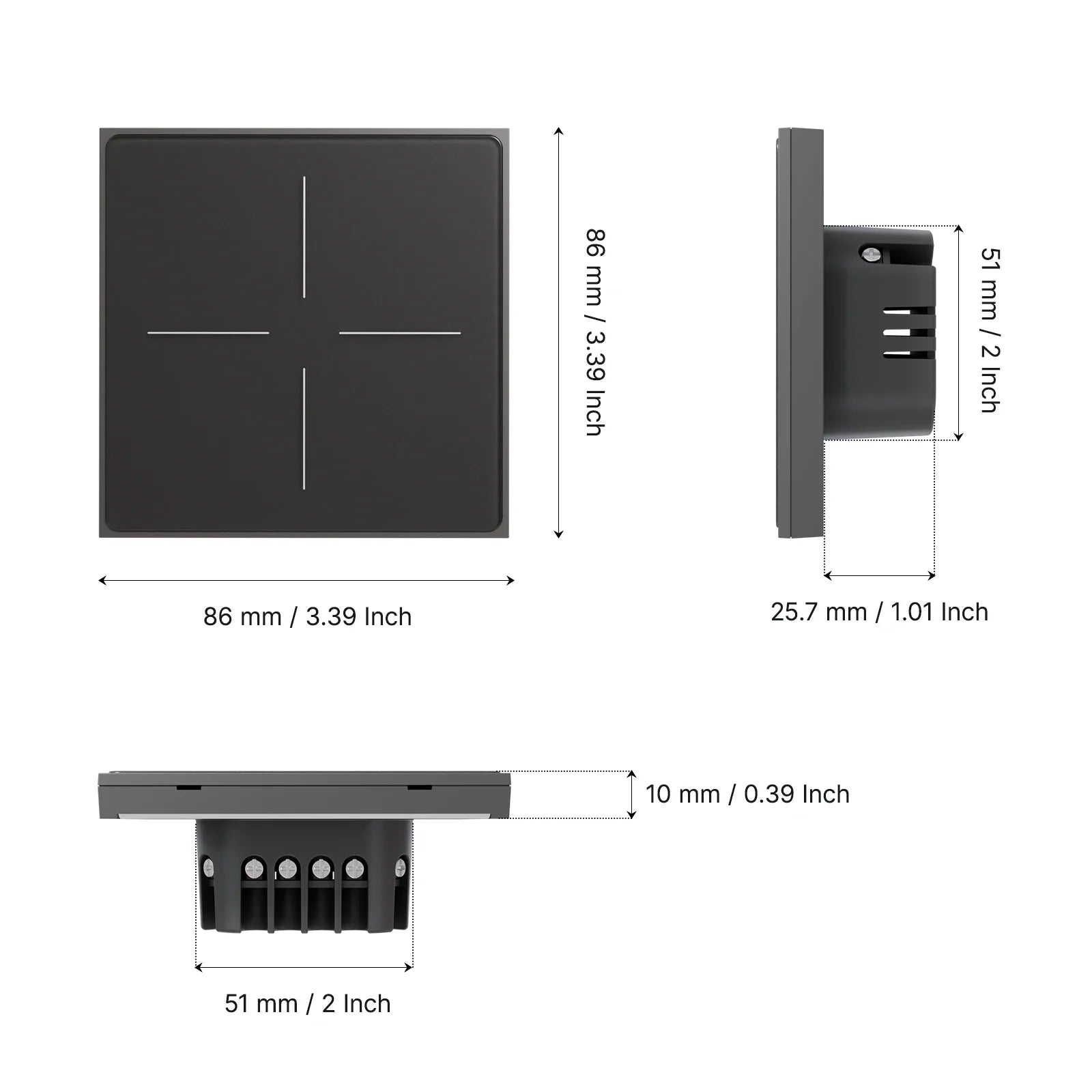 MOES ZigBee Smart Light Switch 2in1 Neutral Wire Required,Tuya APP Control,Compatible with Alexa Google Home,Star Feather Design