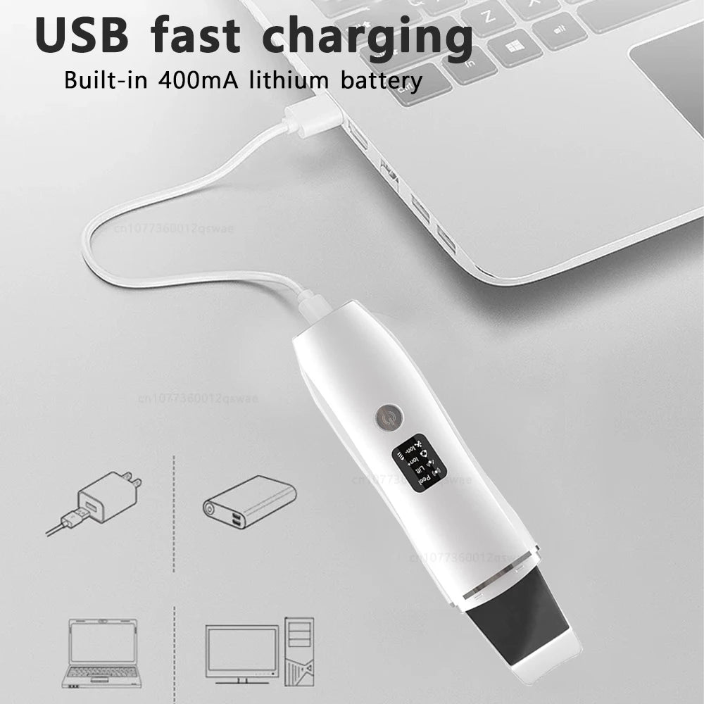 Ultrasonic Skin Scrubber Facial Deep Cleansing Blackhead Remove Ultrasonic Cleansing Cavitation Peeling Shovel Skin Scrubber