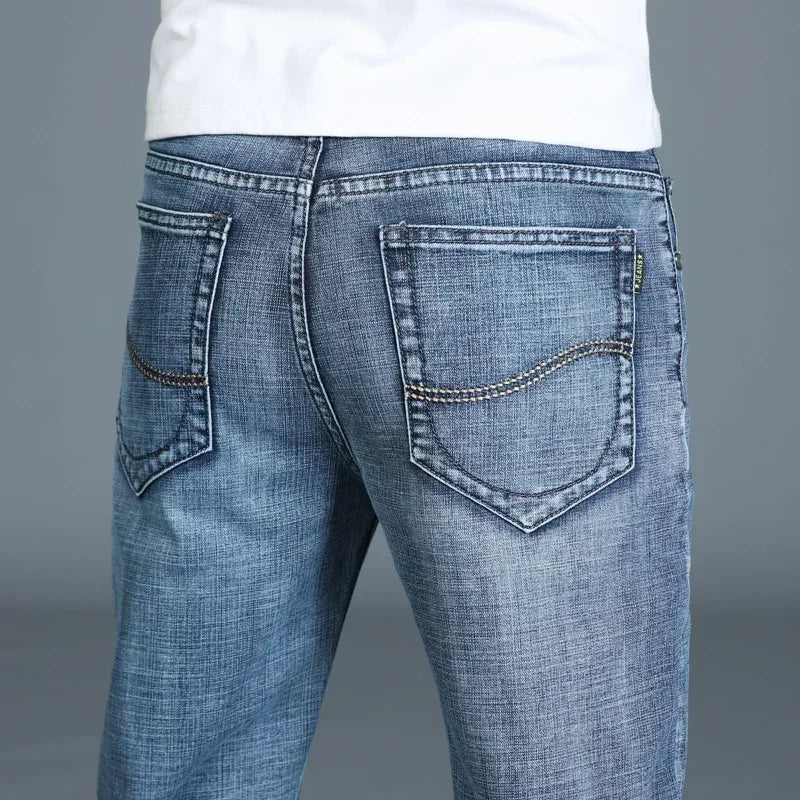 Mens High Quality Jeans Fashion Straight Denim Pants Men Classic Casual Jeans Male Plus Size Denim Trousers Ripped Jeans 28-40 - You Offer