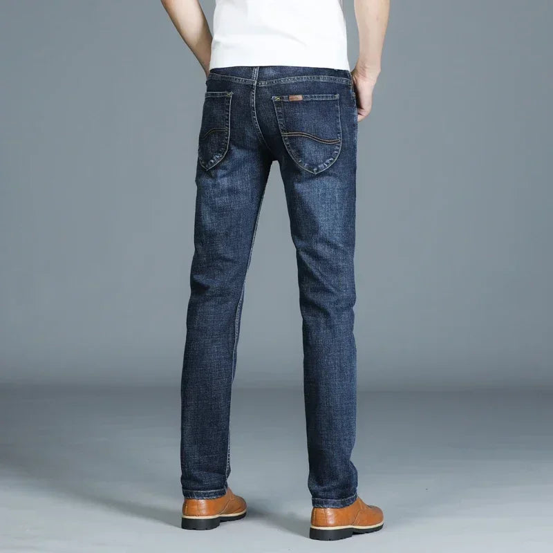 Mens High Quality Jeans Fashion Straight Denim Pants Men Classic Casual Jeans Male Plus Size Denim Trousers Ripped Jeans 28-40 - You Offer
