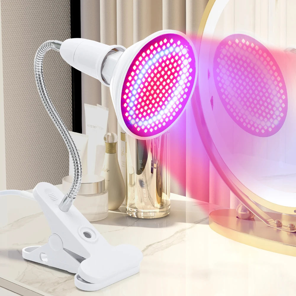 Anti Aging Red blue LED Light Therapy Bulb With Lamp Clip Red 660nm Near Infrared 850nm Beauty Full Body  Skin Care Pain Relief