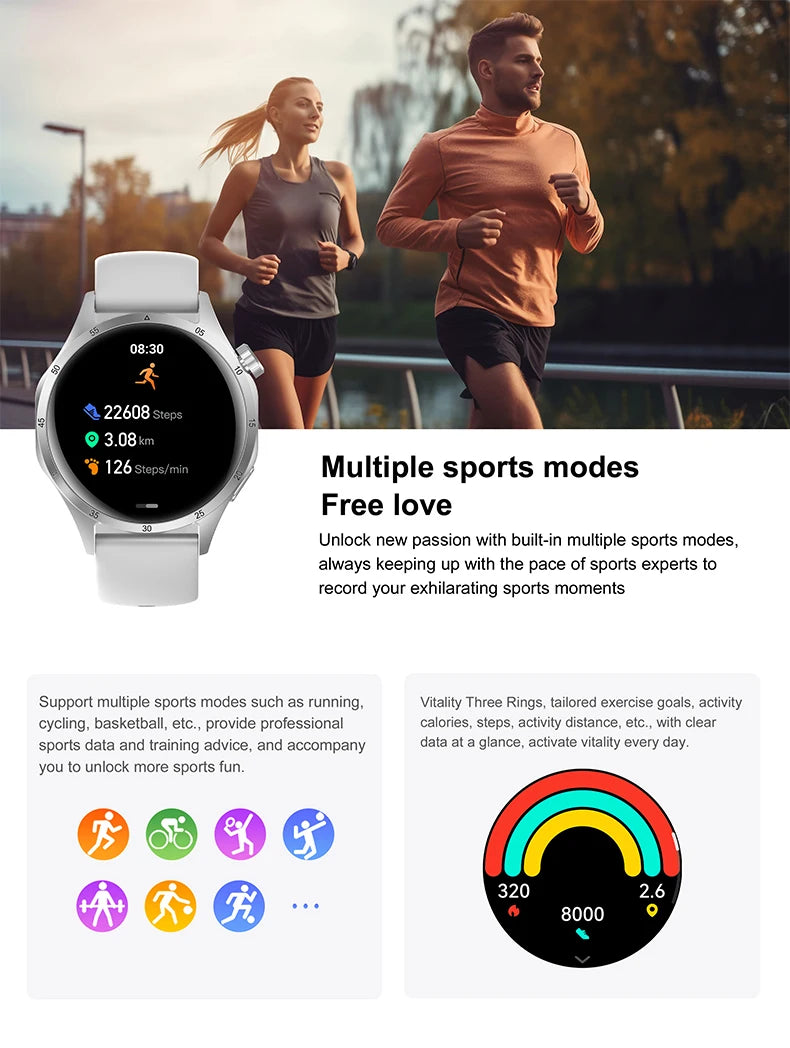 2025 New Men GPS Smart Watch 360 * 360 AMOLED Screen Bluetooth Call NFC Heart Rate Monitoring IP68 Waterproof SmartWatch for Men