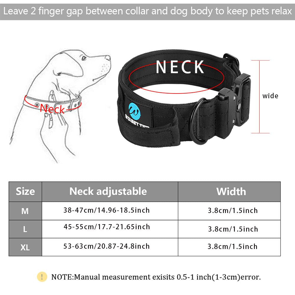 Tactical dog collar leash set leash handle military can dur nylon pit dog, medium large walking training pet accessories
