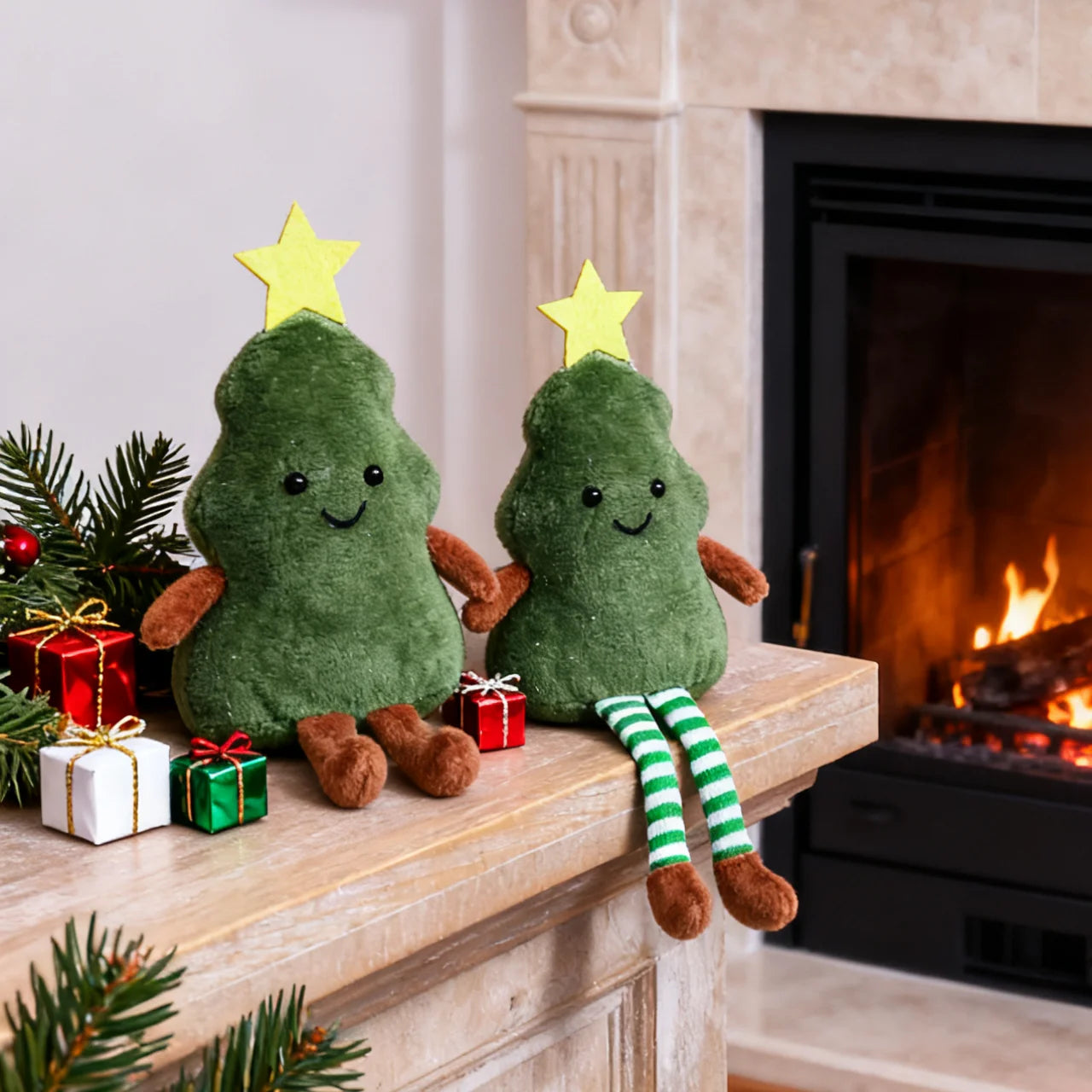 Christmas New Year Decoration Cute Plush Avocado Pendant Xmas Tree Doll Home Party Festival Living Room Desktop Ornaments