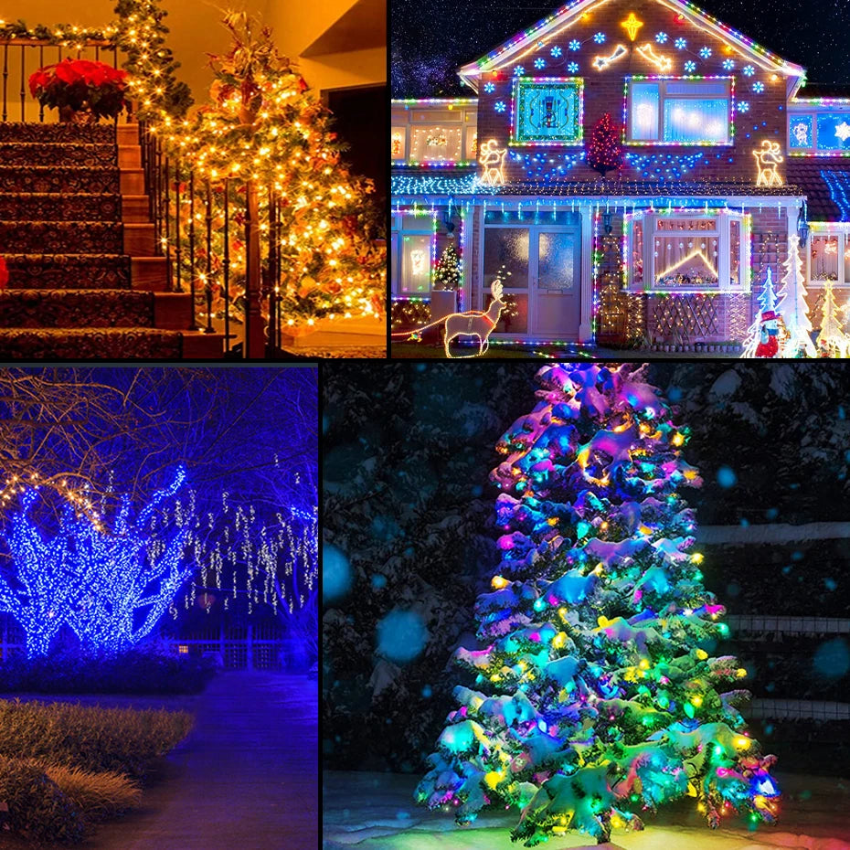 50M 20M 10M 5M 1M Christmas Lights LED Fairy String Light USB Smart Bluetooth Curtain Lights Garland for Home Party Decoration
