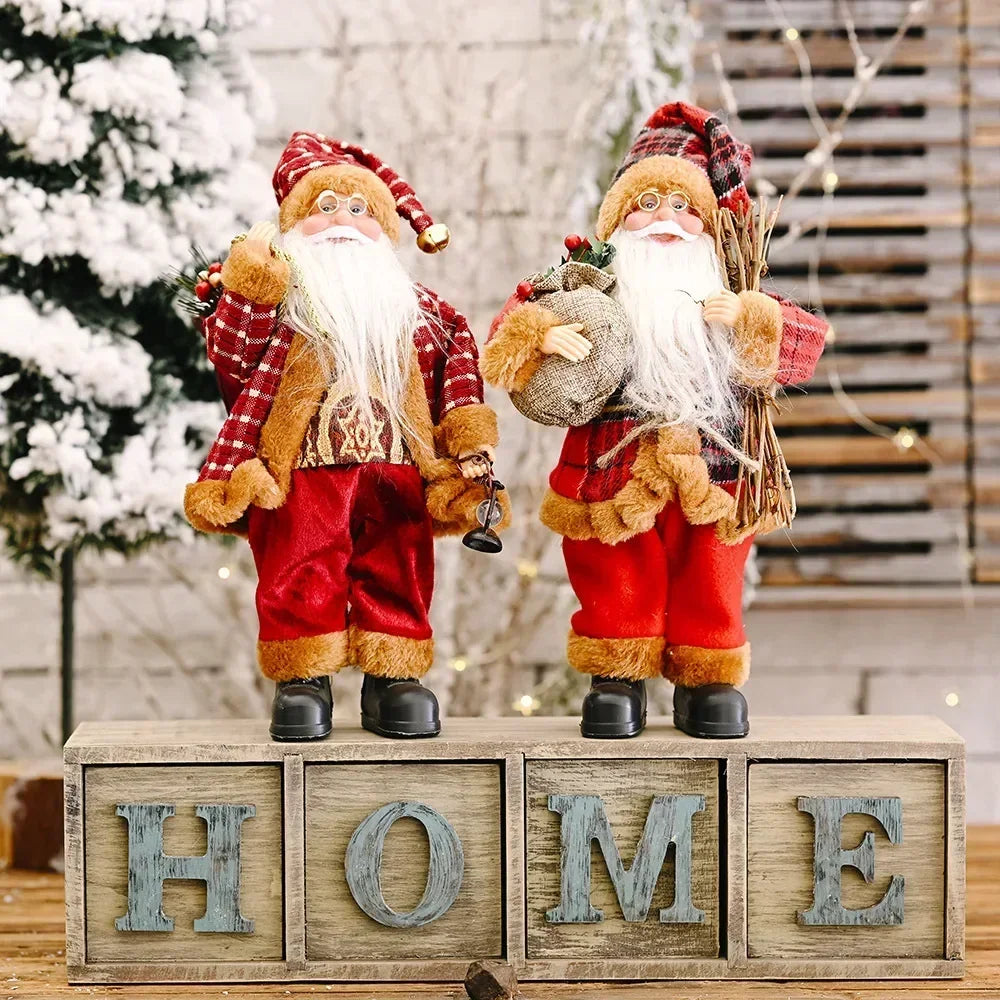 1~4PCS 2025 Christmas Decoration for Home Santa Claus Doll 30cm Navidad Party Decor Xmas Ornaments New Year Gift
