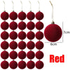 White Flocked Christmas Balls Xmas Tree Hanging Pendents Velvet Ball Ornaments Wedding Anniversary Party Home Decoration