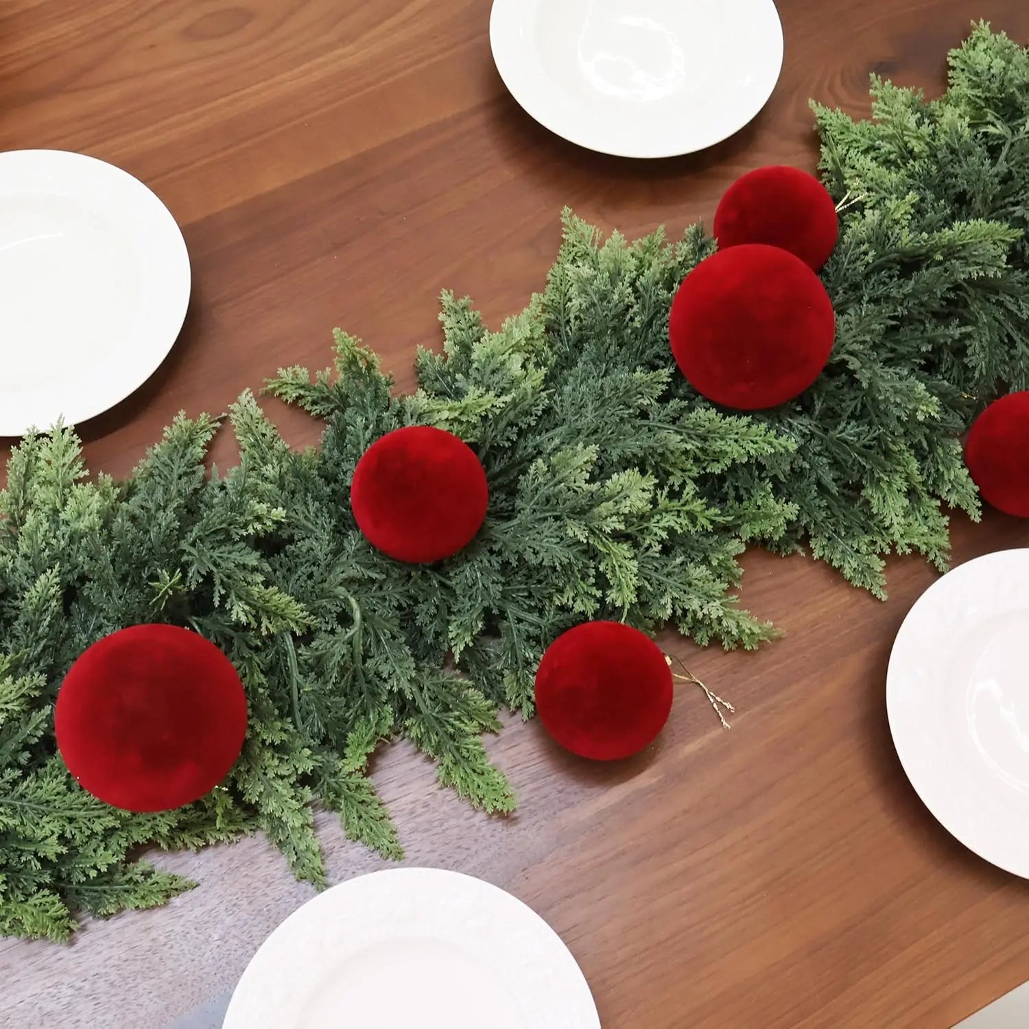 White Flocked Christmas Balls Xmas Tree Hanging Pendents Velvet Ball Ornaments Wedding Anniversary Party Home Decoration