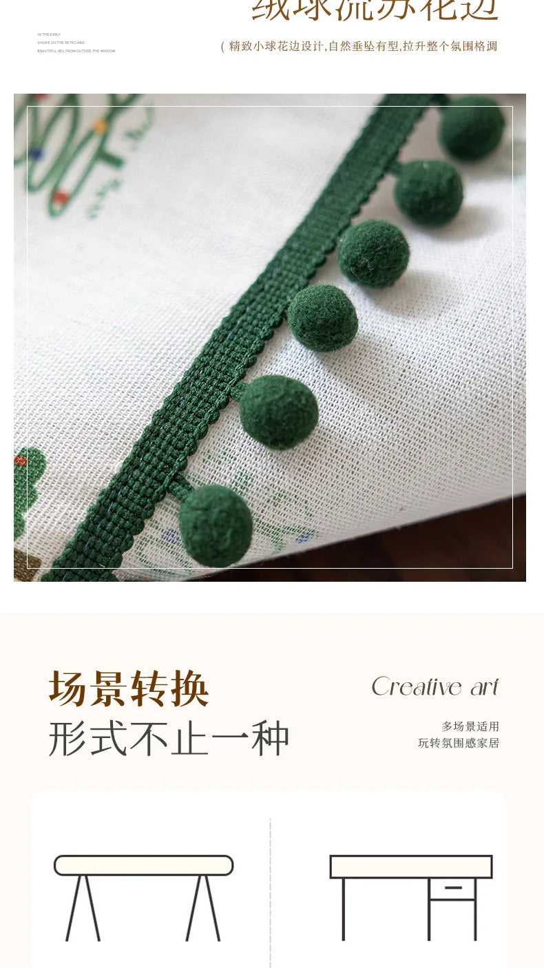 2025 new high-end tablecloth household round table rectangular table festive atmosphere Christmas party tablecloth