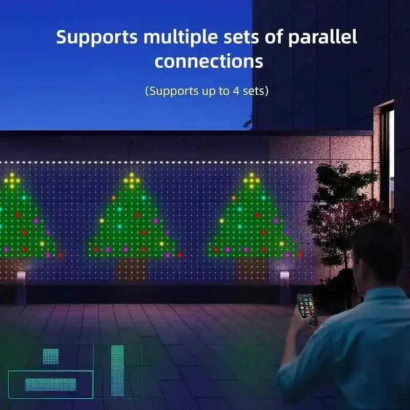 Smart Curtain Lights, 400 LED USB Curtain String Lights with App Remote Control,Music Sync Christmas Curtain String Outdoor