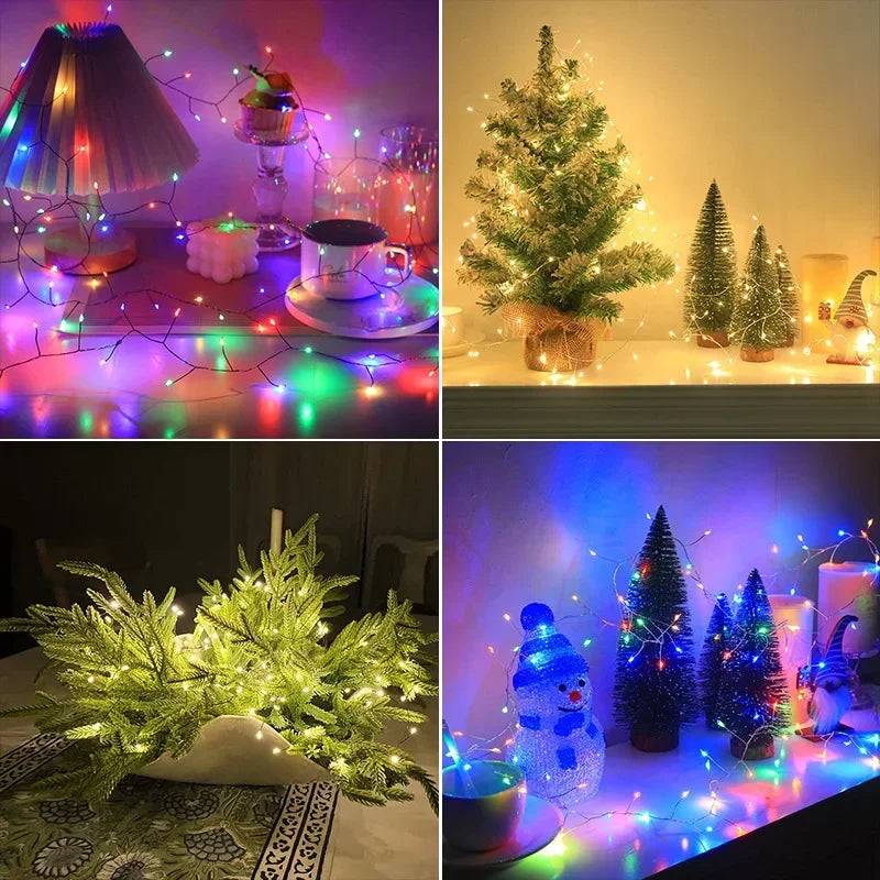 LED Firecracker String Lights Remote Control Halloween Garland EU/US DC Power Fairy Light for Wedding Party Christmas Decoration