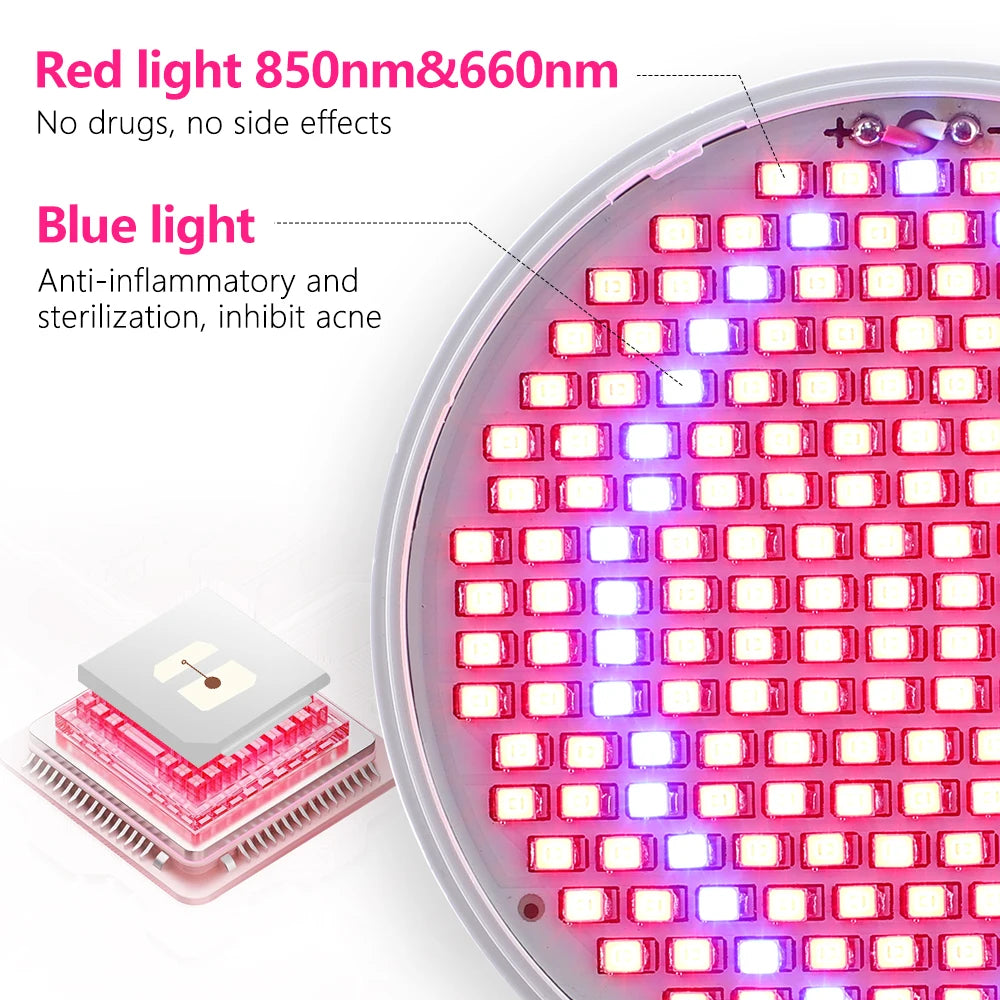 Anti Aging Red blue LED Light Therapy Bulb With Lamp Clip Red 660nm Near Infrared 850nm Beauty Full Body  Skin Care Pain Relief