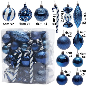29/40/50pcs Silver Red Special-shaped Christmas Ball Ornaments Christmas Tree Party Decoration Christmas Spheres Pendant New