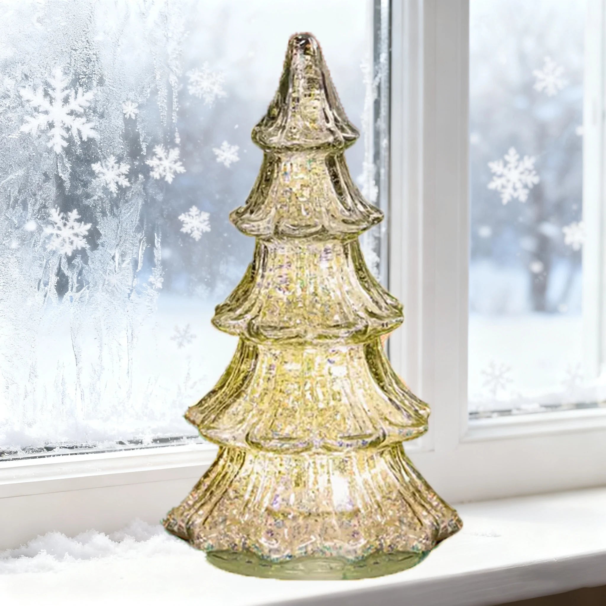 Pretty Christmas Tree Crystal Glass Christmas Tree Ornaments for Table Top Centerpiece Mantel Window 2026 Christmas Gifts