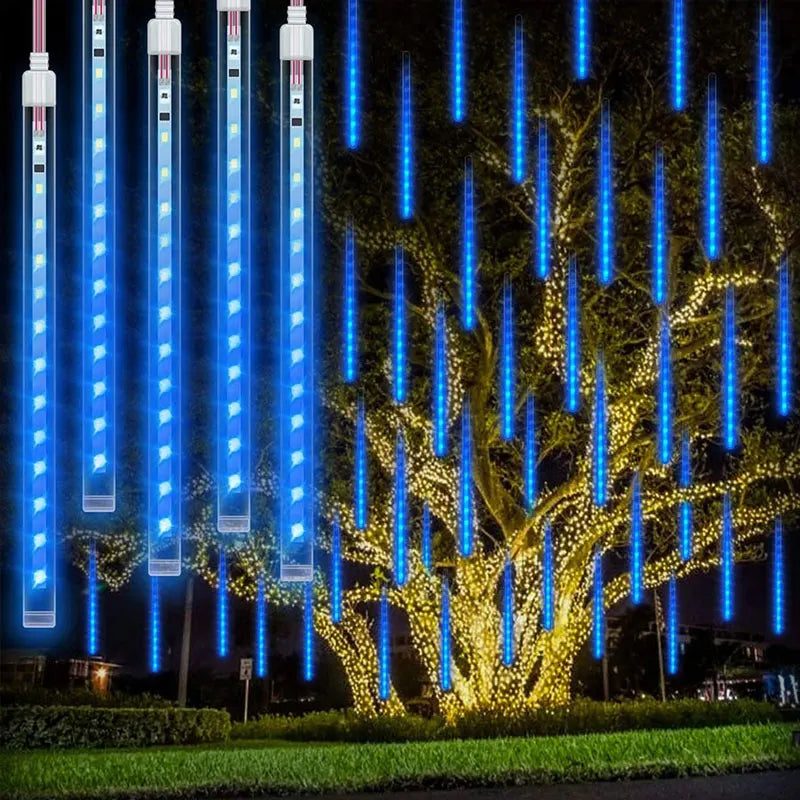 Outdoor LED Meteor Shower Lights Falling Rain Drop Fairy String Light Waterproof for Christmas Party Garden Holiday Decorations