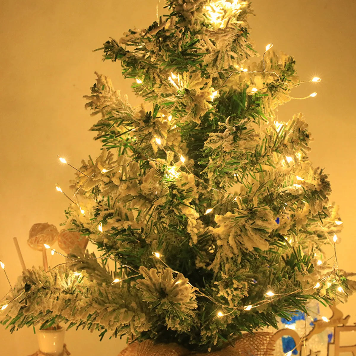 6M-50M LED Silver Wire String Fairy Cluster Lights Christmas Tree Light Outdoor Garland New Year Street Home Party Wedding Decor