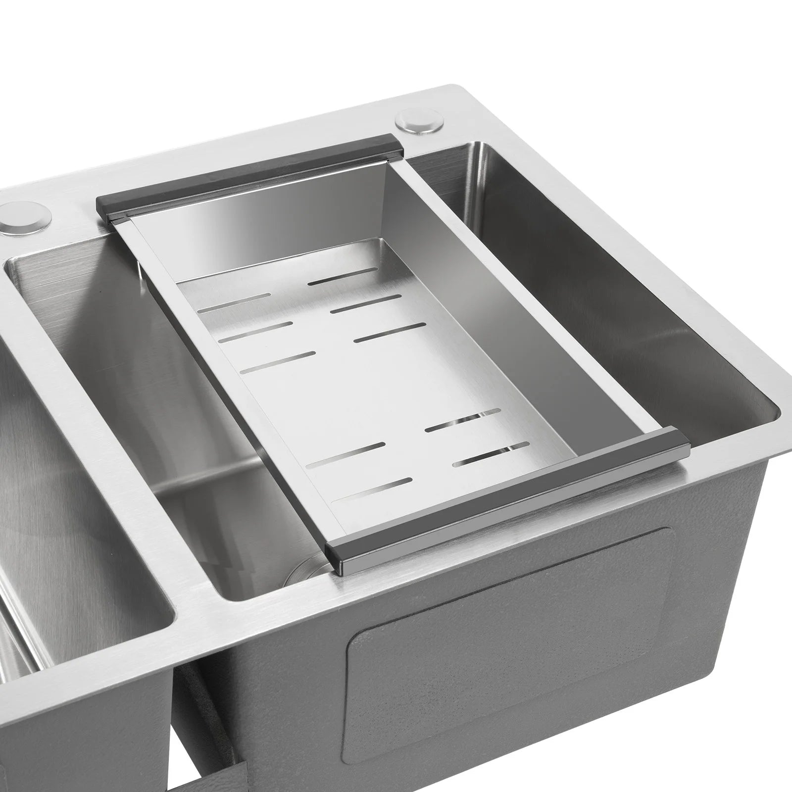 Double Basin Stainless Steel Sink w/ Drainer 30L+23L Capacity 201 Grade, Bathroom Kitchen Accessories Household Items - You Offer