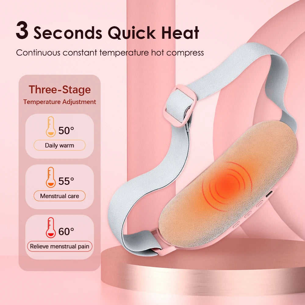 Electric Period Cramp Massager Vibrating Heating Belt for Menstrual Waist Stomach Abdominal Warm Palace Belt - You Offer